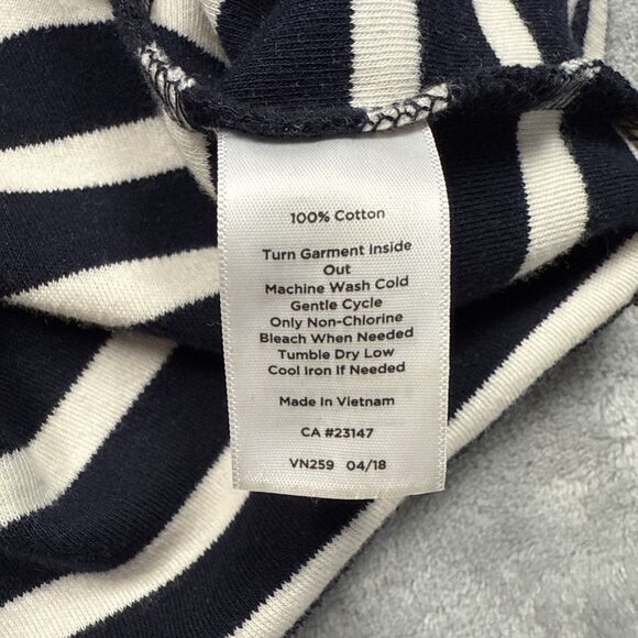 Talbots Women’s Large Navy White Stripe Red Trim Knit Shift Dress Cotton - Picture 6 of 7